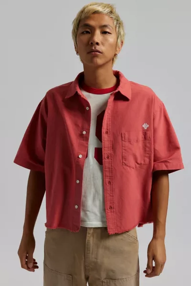 UO Solid Cutoff Oxford Shirt
