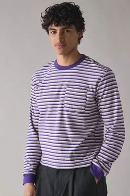 BDG Bonfire Stripe Cropped Long Sleeve Pocket Tee