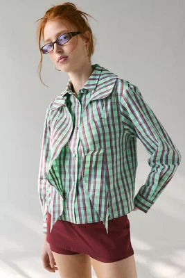 WMWM Green Check Layered Button-Down Shirt