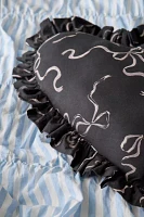 Ruffle Heart Cotton Throw Pillow
