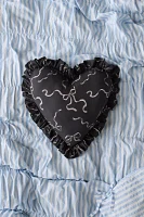 Ruffle Heart Cotton Throw Pillow