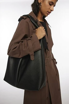 Kimchi Blue Bow Faux Leather Hobo Bag