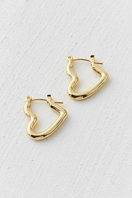 14k Gold Plated Heart Hoop Earring
