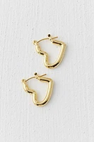 14k Gold Plated Heart Hoop Earring