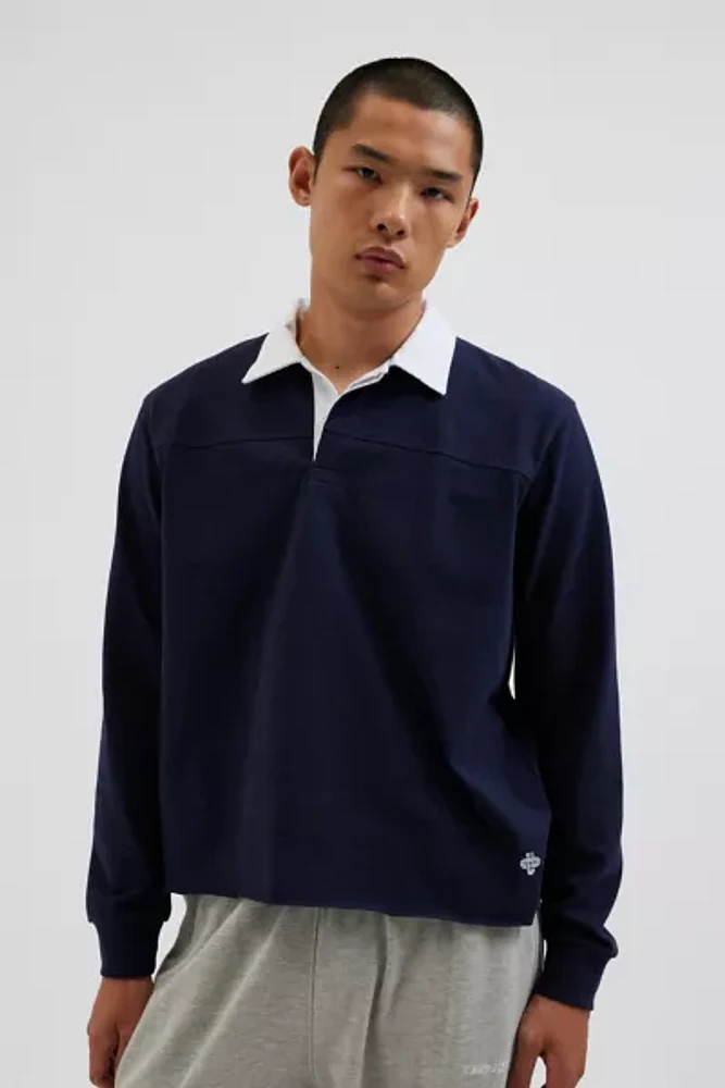 UO Richmond Quilted Raw Hem Rugby Shirt