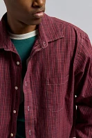 ReMADE By UO Overdyed Wash Check Cropped Shirt