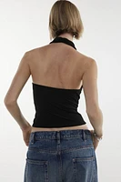 Silence + Noise Coyote Cowl Neck Halter Top