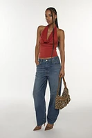 Silence + Noise Coyote Cowl Neck Knit Halter Top