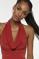 Silence + Noise Coyote Cowl Neck Knit Halter Top