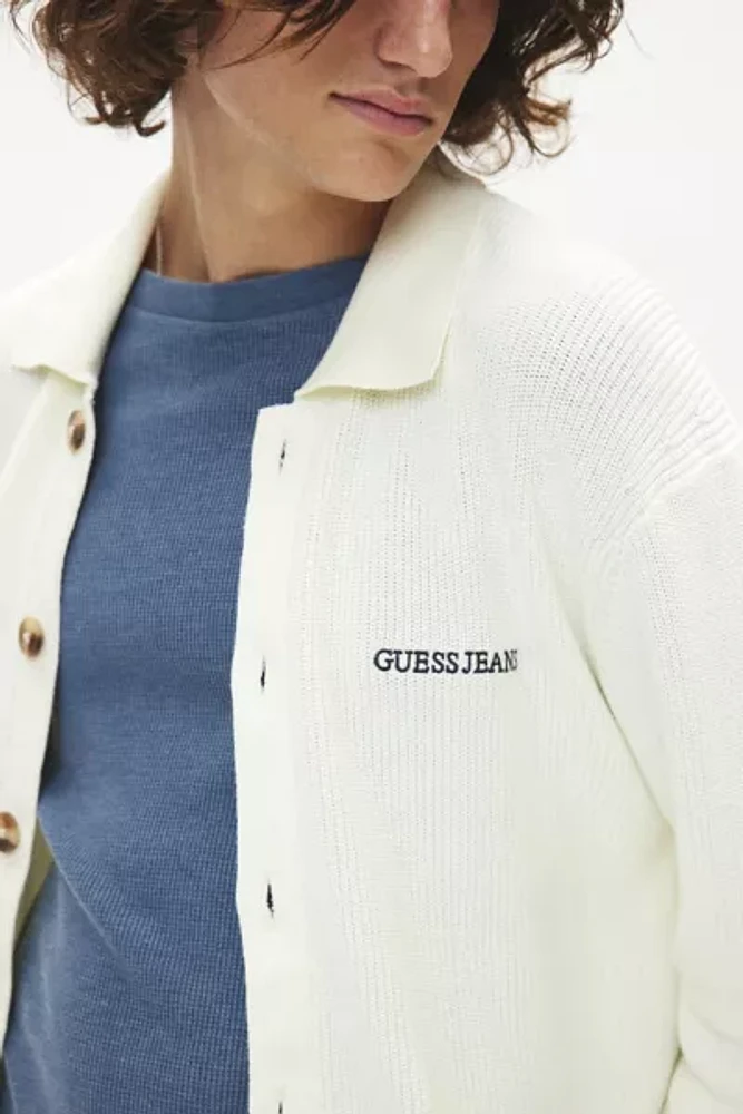 GUESS JEANS Embroidered Long Sleeve Polo Shirt