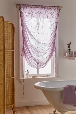 Roman Shade Printed Bows Window Panel