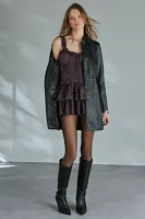 Ecote Olive Ruffled Drop Waist Milkmaid Mini Dress