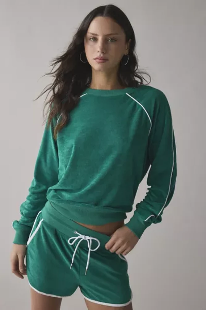 Beach Riot Greer Forrest Park Velour Crew Neck Sweatshirt