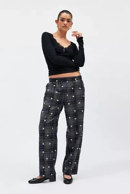 Kimchi Blue Critter Embroidered Wide Leg Pant