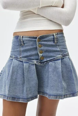 Kimchi Blue Annabeth Drop Waist Denim Mini Skirt