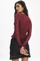 Kimchi Blue Arabella Button Front Lace Top