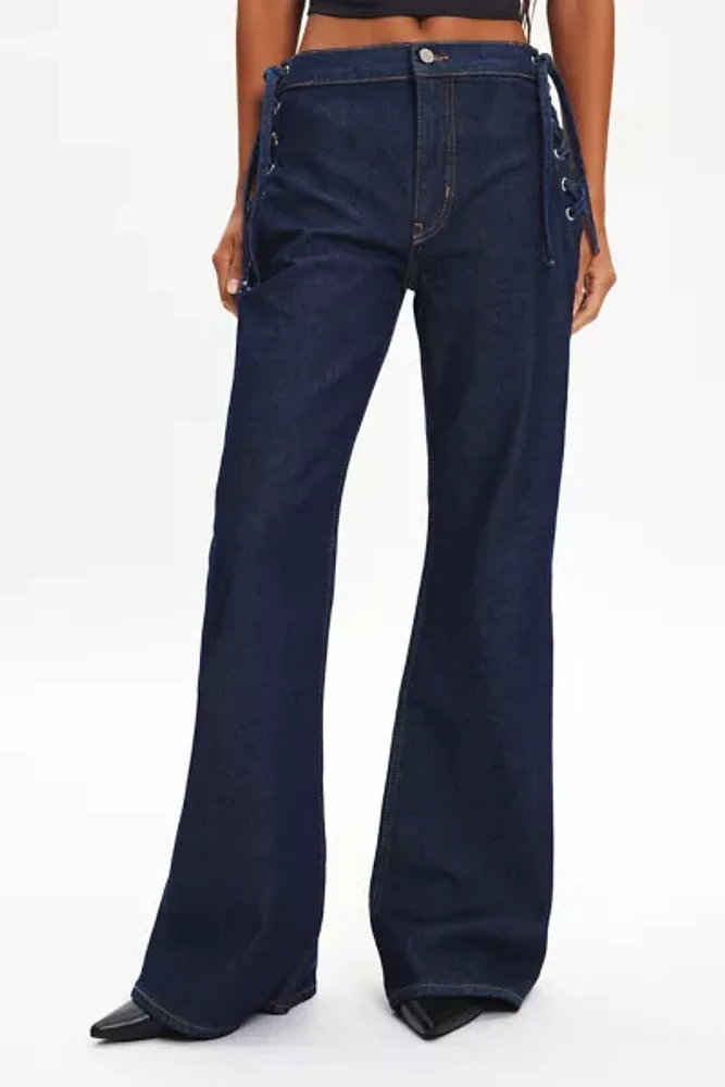 BDG Corset Tie-Waist Boot Leg Jean