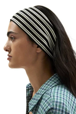 Textured Striped Wide Headwrap Headband
