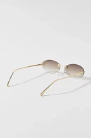 Rimless Micro Oval Sunglasses