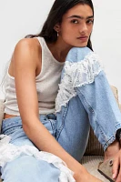 ReMADE By UO Lace Ruffle Applique Jean