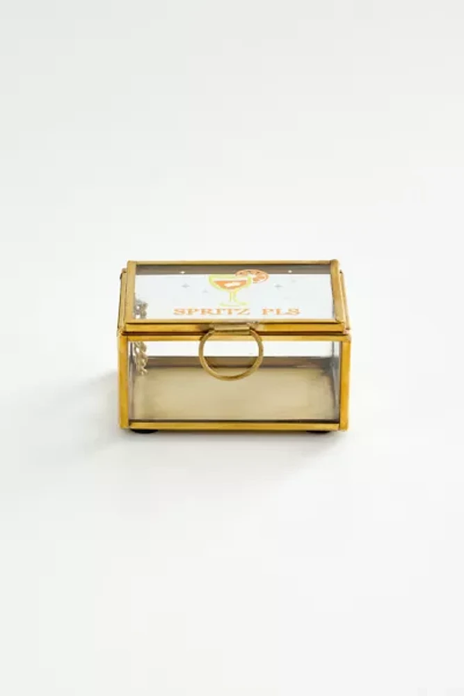 Citrus Spritz Cocktail Printed Glass Trinket Box