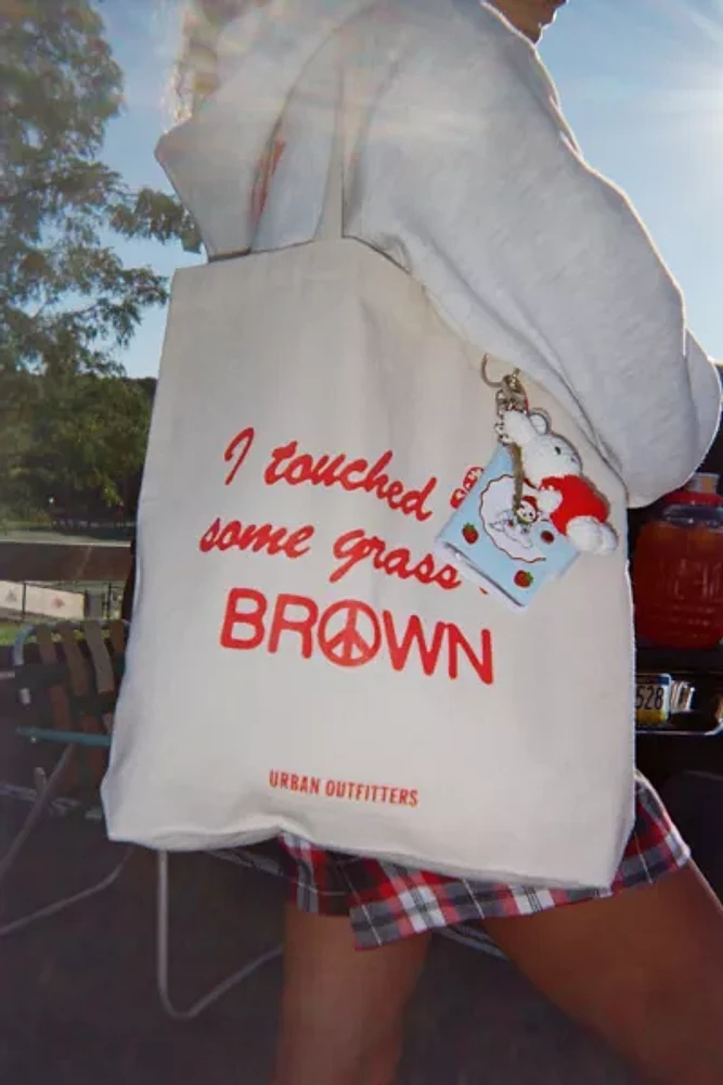 I Touched Some Grass At Brown College Slogan Tote Bag