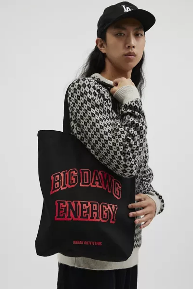 Big Dawg Energy College Slogan Tote Bag