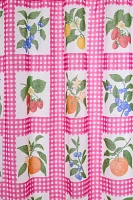 Gingham Fruit Patterned Shower Curtain