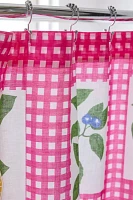 Gingham Fruit Patterned Shower Curtain