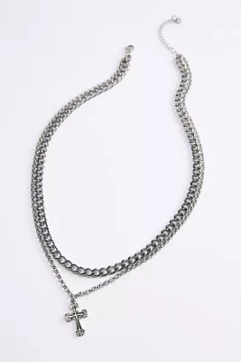 Stainless Steel Cross Layering Necklace