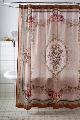 Antoinette Floral Patterned Shower Curtain