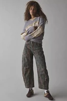 BDG Van Striped Oversized V-Neck Dad Sweater