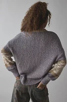 BDG Van Striped Oversized V-Neck Dad Sweater