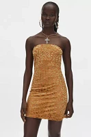 Silence + Noise Brenna Velvet Burnout Print Mini Dress