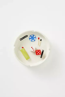 Vices Patterned Ceramic Ashtray