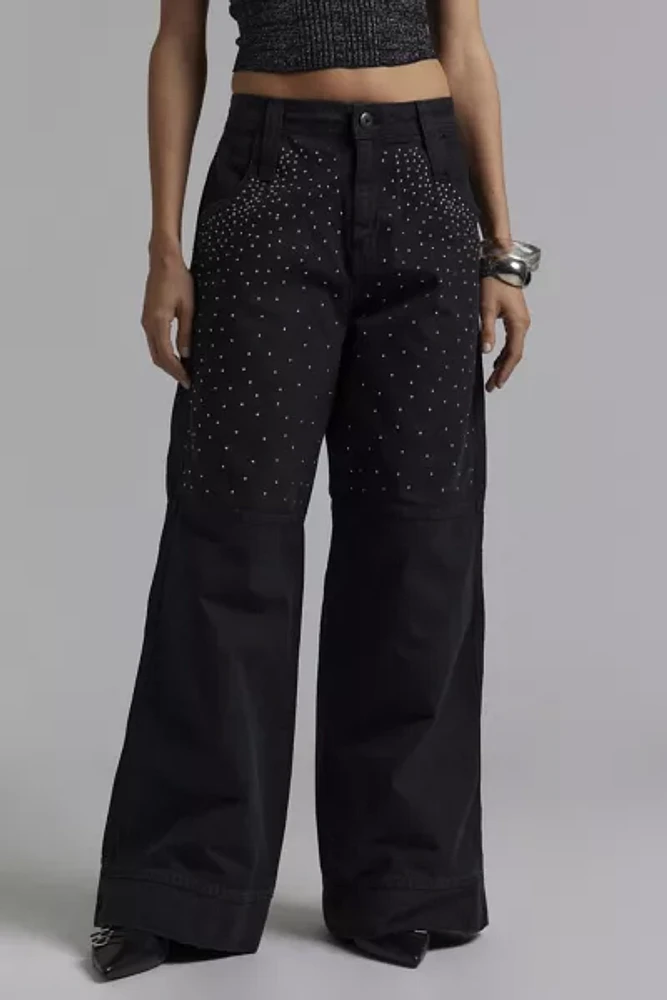 Silence + Noise Montana Crystal Embellished Pant