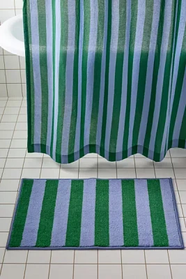 Awning Stripe Plush Printed Bath Mat