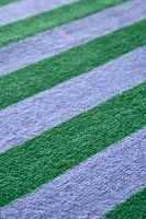 Awning Stripe Plush Printed Bath Mat