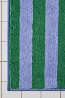Awning Stripe Plush Printed Bath Mat