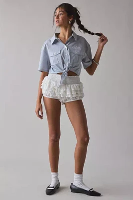 GUESS ORIGINALS Workwear Tie-Front Short-Sleeve Shirt
