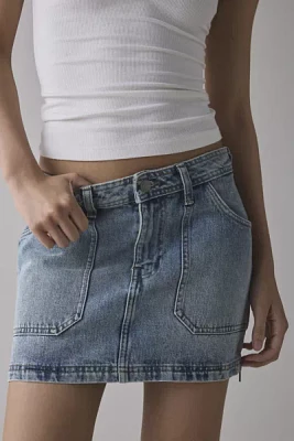 GUESS ORIGINALS Side-Zip Denim Mini Skirt