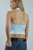 Kimchi Blue Celeste Ruffle Keyhole Halter Top