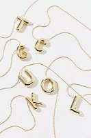14k Gold Plated Bubble Initial Charm Necklace
