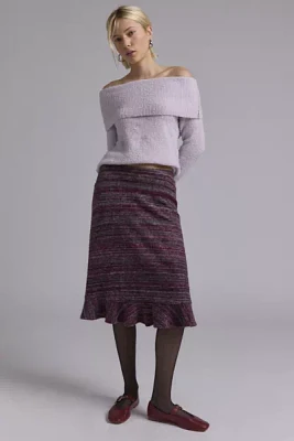 ReMADE By UO Remnants Knee Length Sweater Skirt
