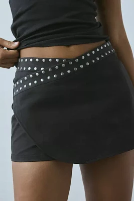 Silence + Noise Alina Studded Faux Leather Micro Mini Skirt