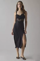 Kimchi Blue Liz Lace Trim Satin Slip Midi Dress