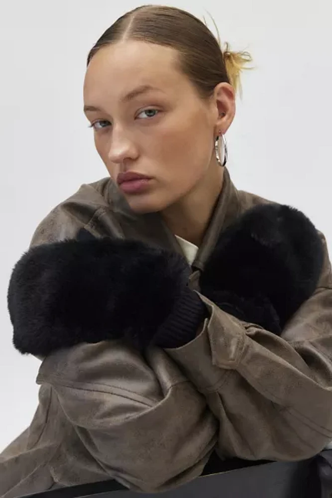 Fuzzy Faux Fur Convertible Mitten