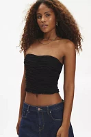 ReMADE By UO Remnants Made LA Ruched Lace Tube Top