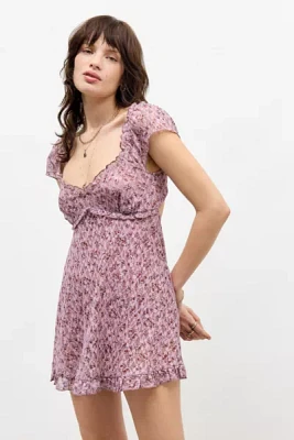 Kimchi Blue Pink Printed Lace Romper