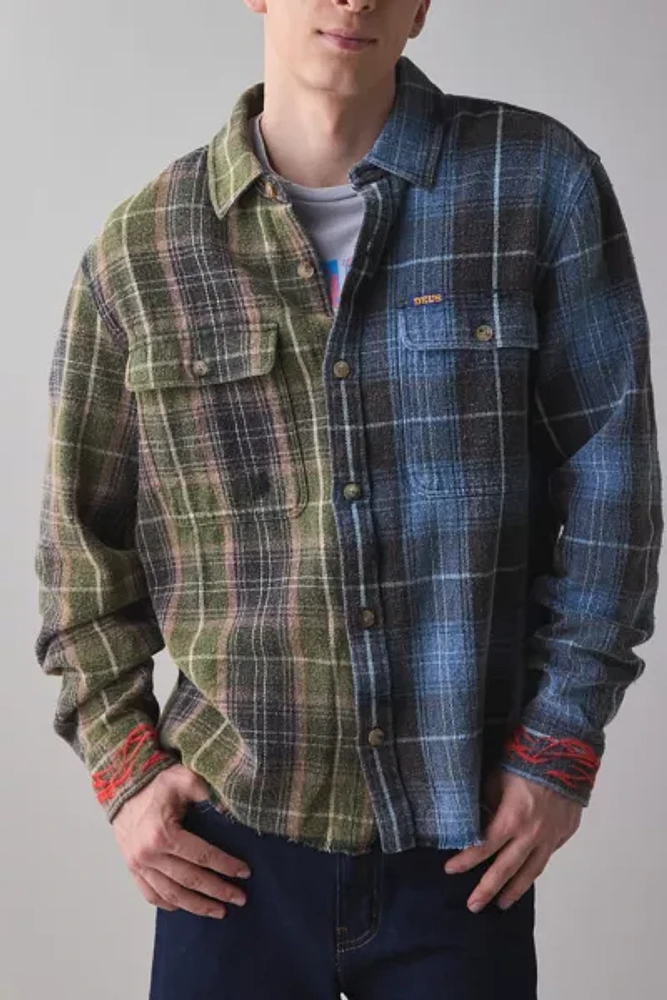 Deus Ex Machina Genesis Embroidered Spliced Flannel Shirt